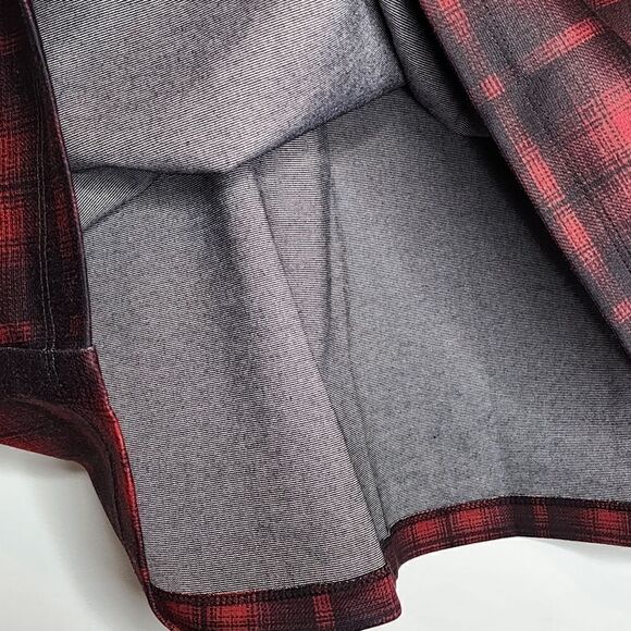 4X Plussize Red Buffalo Plaid Mini Skirt High Rise Pockets Belt loops Stretch Kn - Picture 3 of 13
